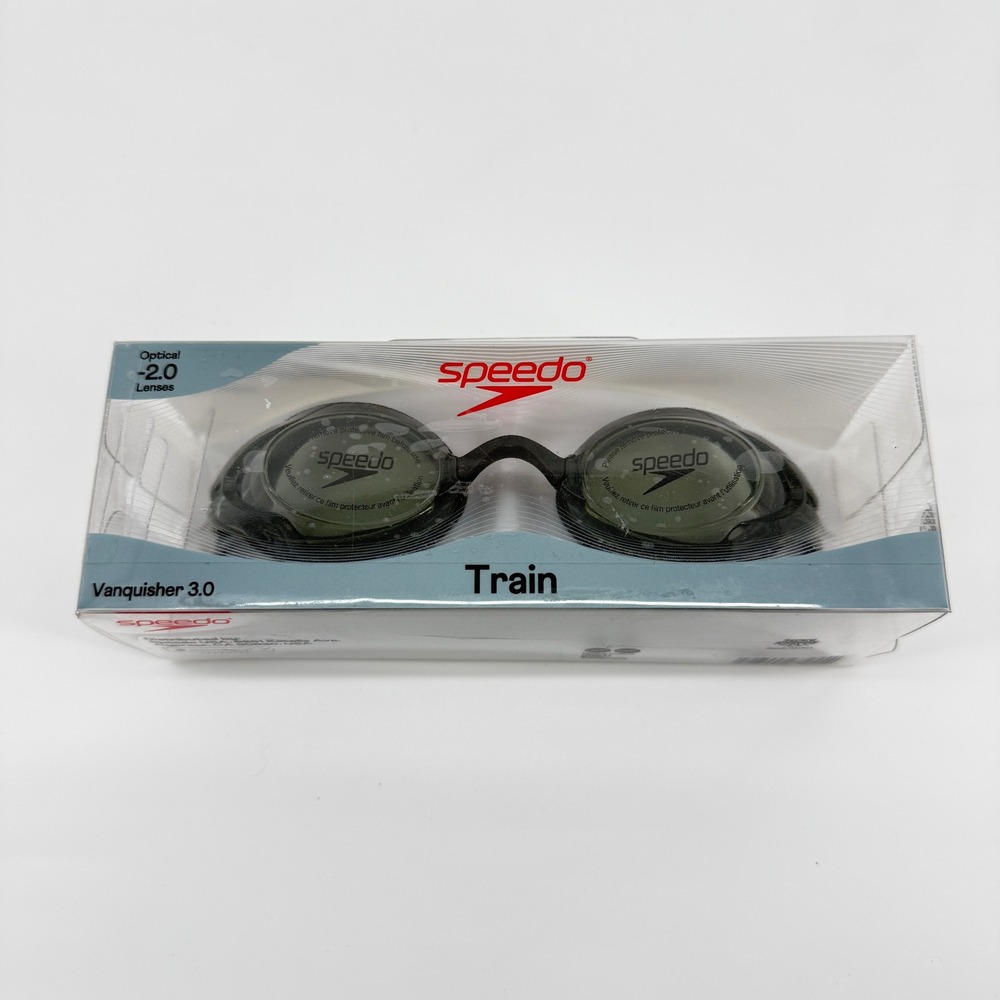 Speedo Vanquisher 3.0 Optical -2.0 Swim Goggles Black New Adult OSFA